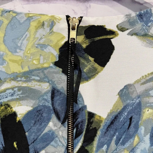 Taylor Size 12 Fit & Flare Dress Green Sleeveless Floral Pattern Lined Pleated - Picture 7 of 12